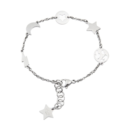 Edelstahl-Stern-Mond-Kettenglied-Armband bezaubern stilvolles für Frauen