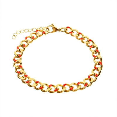 Punkgold der art-Email-Farbedelstahl-Charme-Armband-18K überzog besonders angefertigt