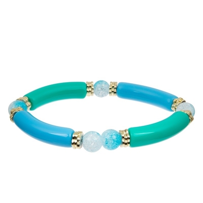 Handgemachter Block bördelt elastisches Armband-Armband-Frühjahrskollektions-Farbgeschenk für Mädchen