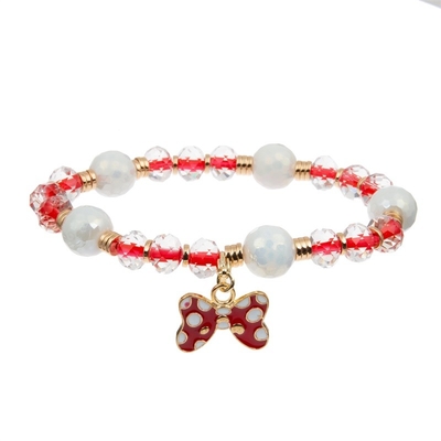Emaillieren Sie multi Farbebowknot-Charme-handgemachtes Armband mit Facted Crystal Beads