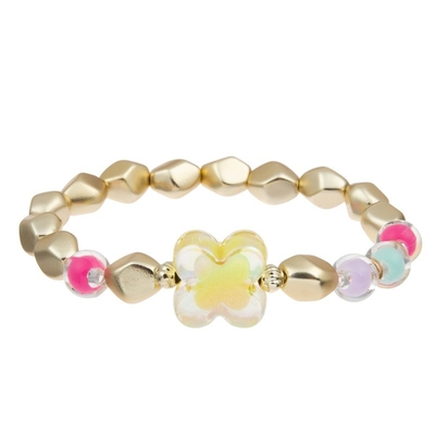 Unisexausdehnungs-perlenbesetzte Armband-Märchen-Traumfarbe mit Regenbogen-Charme