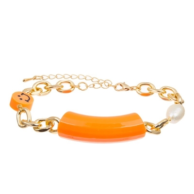 Bambusstange bördelt das Goldketten-handgemachte Armband, das für Unabhängigkeitstag bunt ist