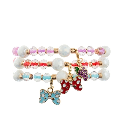 Emaillieren Sie multi Farbebowknot-Charme-handgemachtes Armband mit Facted Crystal Beads