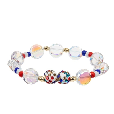 Unabhängigkeitstag-Feiertags-Perlen-Armband stellte weiße rote blaue Farbe für Mädchen ein