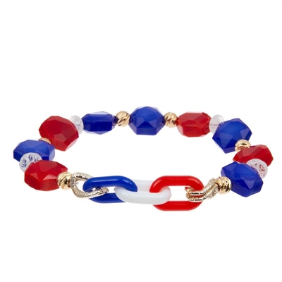 Unabhängigkeitstag-Feiertags-Perlen-Armband stellte weiße rote blaue Farbe für Mädchen ein