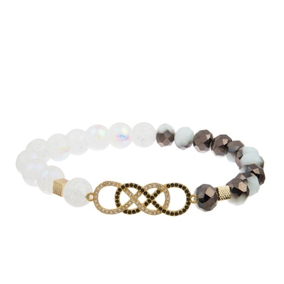 Süßigkeits-Perlen Handcraft das elastische stapelbare Armband, das mit Glanz Zircon-Charme eingestellt wird