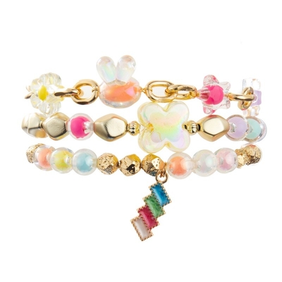 Unisexausdehnungs-perlenbesetzte Armband-Märchen-Traumfarbe mit Regenbogen-Charme
