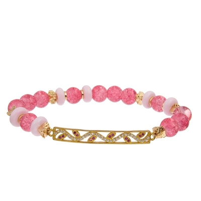 Süßigkeits-Perlen Handcraft das elastische stapelbare Armband, das mit Glanz Zircon-Charme eingestellt wird