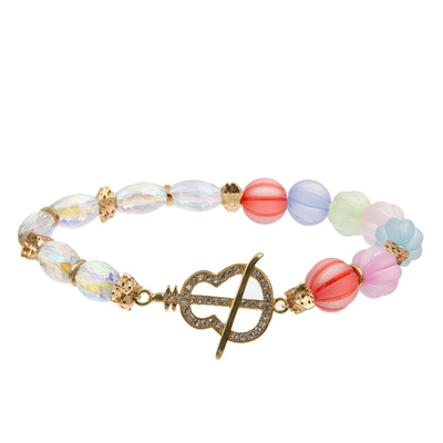 Süßigkeits-Perlen Handcraft das elastische stapelbare Armband, das mit Glanz Zircon-Charme eingestellt wird