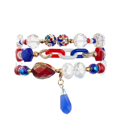 Unabhängigkeitstag-Feiertags-Perlen-Armband stellte weiße rote blaue Farbe für Mädchen ein