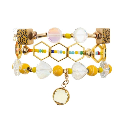 Quadratischer Form-Leopard-Druck bördelt stapelbares Perlen-Armband Classcial für Dame