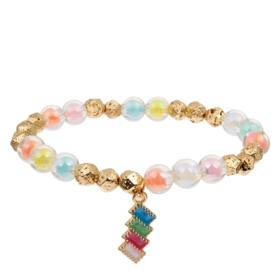 Unisexausdehnungs-perlenbesetzte Armband-Märchen-Traumfarbe mit Regenbogen-Charme