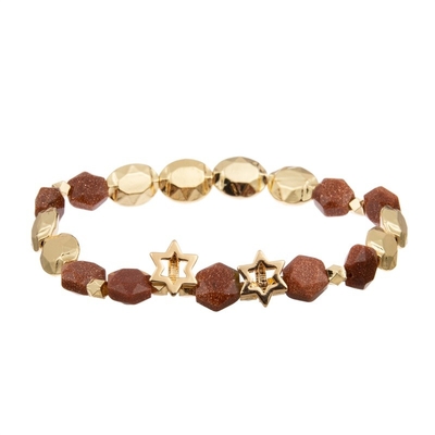 Dehnbares Malachit bördelt Zircon-Blatt-Charme-Armband mit Goldkette