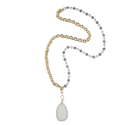 Hängende Heilung natürlicher Edelstein Druzy bördelt Halskette 8mm mit Goldkette