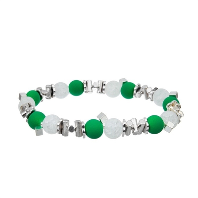 Partei-Grün-ledernes handgemachtes Armband eingestellt mit unbedeutendem Zircon-Felsen-Ball