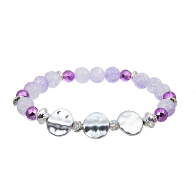 Mehrschichtige purpurrote Farbe des handgemachten Lederarmbandes der Frauen mit Magnet-Verschluss