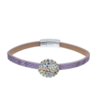 Mehrschichtige purpurrote Farbe des handgemachten Lederarmbandes der Frauen mit Magnet-Verschluss