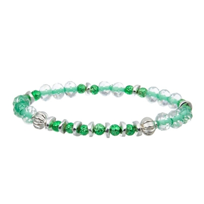 Partei-Grün-ledernes handgemachtes Armband eingestellt mit unbedeutendem Zircon-Felsen-Ball