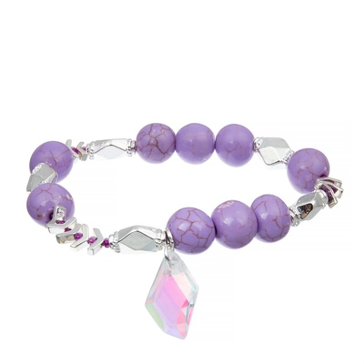 Mehrschichtige purpurrote Farbe des handgemachten Lederarmbandes der Frauen mit Magnet-Verschluss
