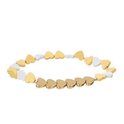 Helle gelbe halbe Kettenhälfte bördelt Armband mit Gold14k zircon-Liebes-Herz-Anhänger