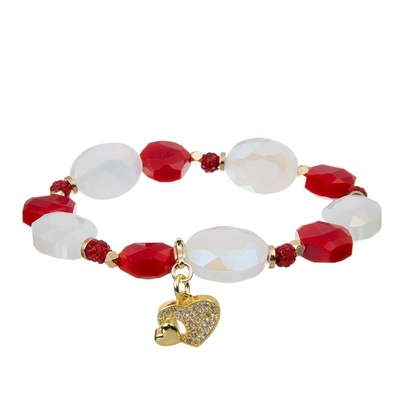 Goldfarbmetall bördelt Rosa-Herz, das handgemachtes Armband für Mädchen als Geschenk einstellte