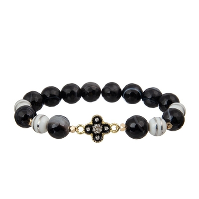 Sexangle-Zebra-Druck ledernes Zircon-Charme-Armband eingestellt mit speziellem Abakus-Anhänger