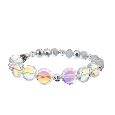 Metallstange pflastern Perlen, die handgemachtes Armband Gray Color Adjustable Stackable einstellte