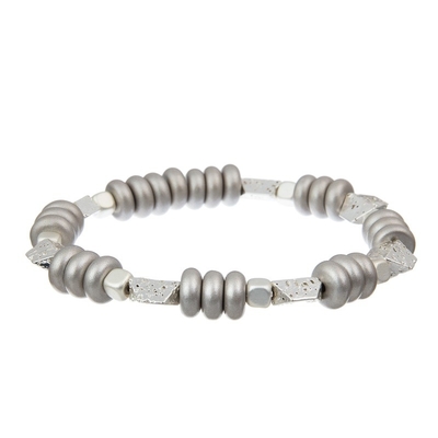Metallstange pflastern Perlen, die handgemachtes Armband Gray Color Adjustable Stackable einstellte