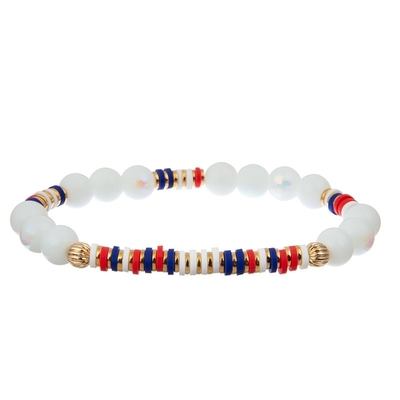 Unabhängigkeitstag-handgemachter Samen bördelt das bunte Armband-Satz-Gummiband