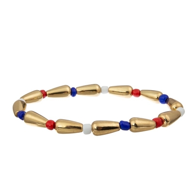 Unabhängigkeitstag-handgemachter Samen bördelt das bunte Armband-Satz-Gummiband