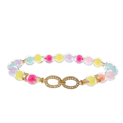 Jugendlich Mädchen-Plastikstern bördelt Armband-Regenbogen-Farbe mit unbegrenztem Metallcharme