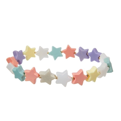 Jugendlich Mädchen-Plastikstern bördelt Armband-Regenbogen-Farbe mit unbegrenztem Metallcharme