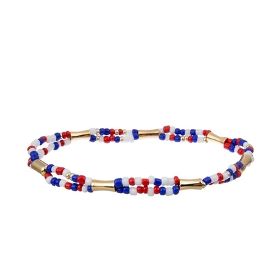 Unabhängigkeitstag-handgemachter Samen bördelt das bunte Armband-Satz-Gummiband