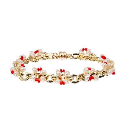 Nachgemachter Stein bördelt Ketten-Webart roten Crystal Beads Bracelets Boho Style