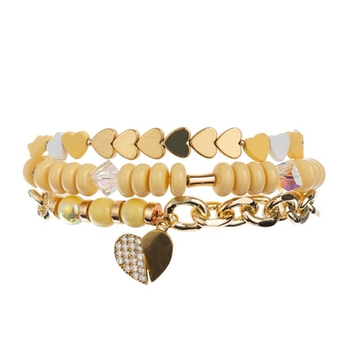 Helle gelbe halbe Kettenhälfte bördelt Armband mit Gold14k zircon-Liebes-Herz-Anhänger