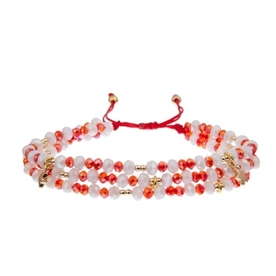 Nachgemachter Stein bördelt Ketten-Webart roten Crystal Beads Bracelets Boho Style