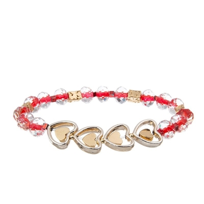Goldherz-Charme XOXO fertigt Namen-handgemachte Perlen-Armbänder für Freundin-Geschenk besonders an