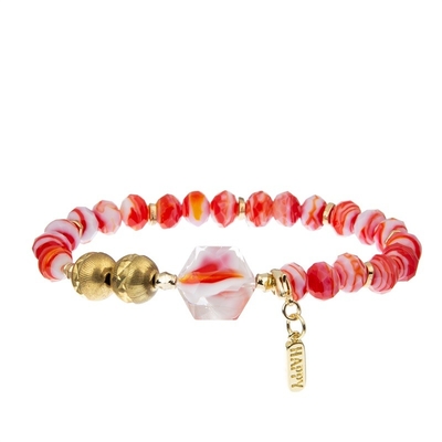Nachgemachter Stein bördelt Ketten-Webart roten Crystal Beads Bracelets Boho Style
