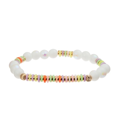 Regenbogen-Herz-Charme-handgemachtes Perlen-Armband bunt für Frauen-Partei