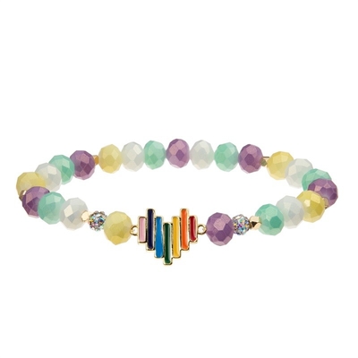 Regenbogen-Herz-Charme-handgemachtes Perlen-Armband bunt für Frauen-Partei