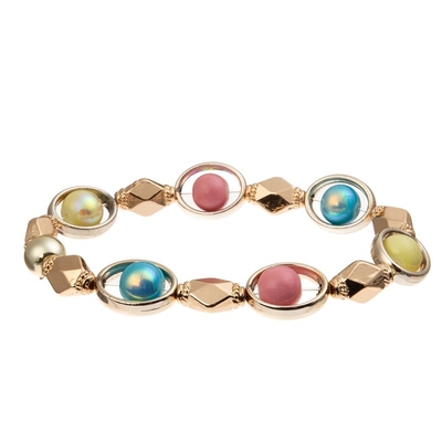 Regenbogen-Herz-Charme-handgemachtes Perlen-Armband bunt für Frauen-Partei