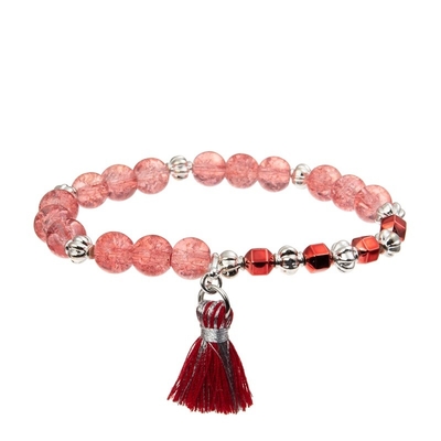 Mädchen lieben Herz-Charme-Armband mit mystischem glühendem rotem Kristall