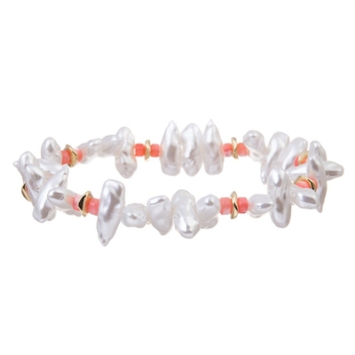 Vereinigen Sie formen weißes Farbperlen-Ausdehnungs-Armband-Aussagen-Perlen-Armband-Geschenk