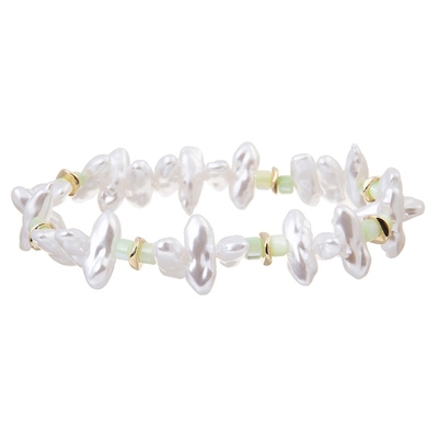 Vereinigen Sie formen weißes Farbperlen-Ausdehnungs-Armband-Aussagen-Perlen-Armband-Geschenk