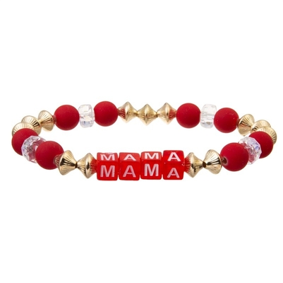 Rotes handgemachtes Perlen-Armband stellte stapelbare Familien-kundenspezifisches Namen-Armband ein