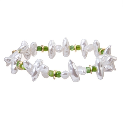 Vereinigen Sie formen weißes Farbperlen-Ausdehnungs-Armband-Aussagen-Perlen-Armband-Geschenk