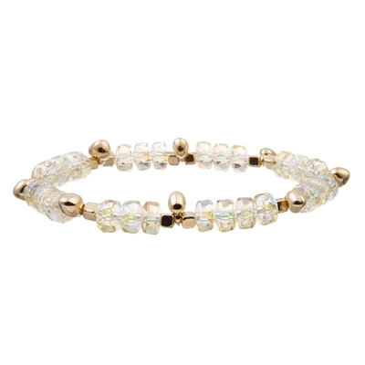 Gold Bean Charms With Multi Color bördelt elastisches Armband für Brithday-Geschenk