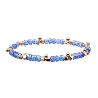 Gold Bean Charms With Multi Color bördelt elastisches Armband für Brithday-Geschenk