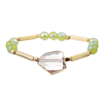Justierbares Armband klarer Crystal Charm Women-' S mit Goldrand-Metallstange