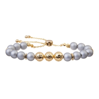 Leopard-Druck-Runde bördelt mit Goldmetallperlen-Armband-justierbarem Mädchen-Geschenk